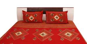 Vente en gros personnalisée Designs de luxe King Microfibre Coton imprimé Brun Double Drap de lit Coton imprimé et impression à la main - Product Image 3