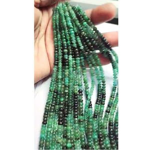 Lote de 16 Hilos de Cuentas Redondas Lisas de Esmeralda Verde Natural Sombreada de 5-6mm, 1120 Quilates, 15 Pulgadas, Iroc Sales Gemstone Bead - Product Image 5
