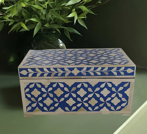 Caja de Joyería de Resina con Incrustaciones de Hueso de Primera Calidad, con Incrustaciones de Concha Cuadrada y Forma Rectangular - Product Image 3