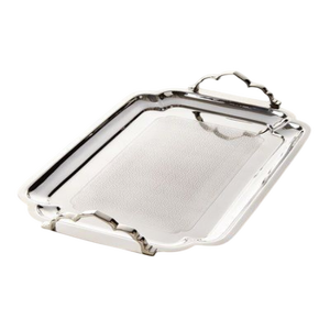 Bandeja de artesanía de Metal plateado, decoración del hogar, manijas de gran diseñador, patrón de Acción de Gracias para sala de estar para uso diario - Product Image 1