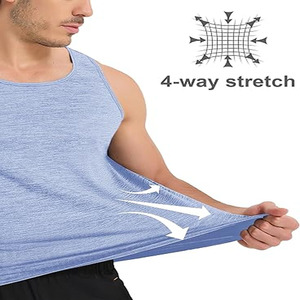 Camiseta sin Mangas con Cuello en V de Poliéster/Algodón Transpirable Hecha a Medida para Hombre, Ropa de Gimnasio para Entrenamiento - Product Image 5