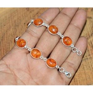 925 Sterling <b>Silver</b> <b>Beaded</b> Bracelet with Vintage Flower Design Featuring Diamond Pearl Gems Religious Charm Bracelets for Gifts - Product Image 2
