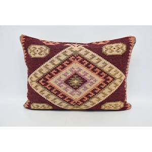 Luxury Red Wool Pillow 20x28 Inch Geometric Vintage Embroidered Pattern Woven 18x18 Size <b>Bedding</b> <b>Fluffy</b> Style - Product Image 5