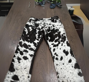 Pantalones de cuero de vaca originales de alta calidad para hombre Nueva moda de cuero de primera calidad Casual de cintura media Pantalones rectos con patrón - Product Image 4