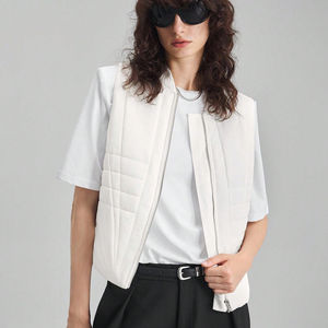 Hot Sale Customizable <b>Women's</b> Winter Waterproof Canvas Puffer <b>Vest</b> Warm Padded Outerwear Fashion Stylish - Product Image 3