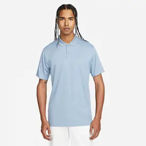 透气100% 涤纶男式高尔夫马球衫宽松标准贴合2扣门襟灰石板XL尺寸排汗