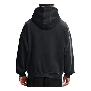 Customized High Quality Acid Wash Sun Faded Cotton Polyester Men's Zip Hoodies Oversized Washed Tech Fleece <b>Enzyme</b> Winter - Product Image 4