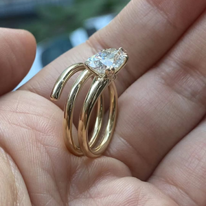 Anillo de Compromiso Iced Jewelz con Diamante Moissanite en Forma de Pera de 3 Quilates, Engaste de Garras, Oro Rosa de 10k, Chapado en Platino, Certificado IGI, ¡Gran Venta! - Product Image 3