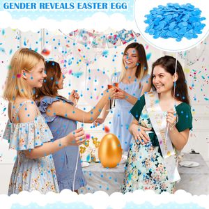 Nouveau design – Cadeau d'<span class=keywords><strong>annonce</strong></span> de <span class=keywords><strong>grossesse</strong></span> – Œuf de Pâques doré en plâtre avec confettis pour révélation du sexe – Surprise pour fête prénatale - Product Image 6