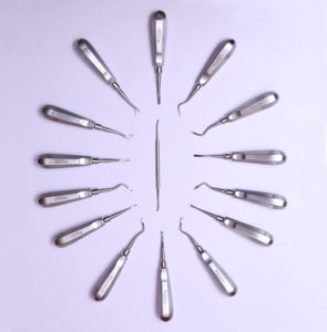 Ensemble d'ascenseurs à pointe de racine dentaire de 15 pièces, types de bêches et de concaves, acier inoxydable, certifié CE - Product Image 1