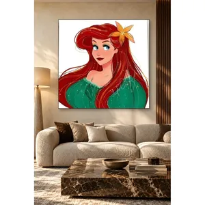 Illustration Fida Ariel avec fleur d'oranger dans les cheveux, impression sur toile - Product Image 3