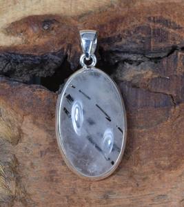 Pendentif de mode rutile noir pendentif en argent Sterling 925 pendentif en pierres précieuses forme ovale pendentif de créateur cadeau pour ses bijoux faits à la main - Product Image 5