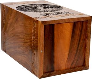 Wooden Cremation <b>Urn</b> <b>Large</b> Size Human Funeral <b>Urn</b> with Personalization (Tree of Life) - Product Image 2