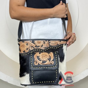 2025ใหม่กระเป๋าผู้หญิงหนังวัวแท้หรูหราทันสมัยและอเนกประสงค์กระเป๋าสะพายข้าง - Product Image 1