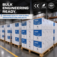Kabel Ethernet Bulk Cat6 Cat5e Berkinerja Tinggi 1000FT 305M 24AWG Tembaga Padat UTP SFTP Kabel Jaringan LAN PVC LSZH