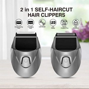 Kit de tondeuse à cheveux électrique sans fil rechargeable 4-en-1 étanche avec 2 têtes de coupe pour hommes - Product Image 2