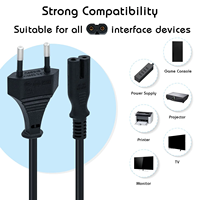 Vente chaude Eu cordon d'alimentation 2 broches câble d'alimentation fil pour ordinateur portable, prix de gros pas cher Ac Pc noir PVC 220V appareil ménager cuivre
