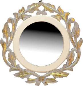 Miroir mural avec cadre en bois manguier design personnalisé Fabricant Nouveau design Décoration murale Miroir en bois Fournisseur nouvelle arrivée - Product Image 4