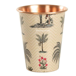 Dernier nouvel arrivage Hot Seller Émail Conception imprimée Taille personnalisée Verre d'eau potable en cuivre pur Avantages pour la santé - Product Image 2