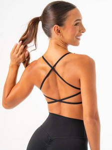 Conjuntos negros de alta calidad OEM para mujer, conjunto de 2 piezas, mallas ajustadas para mujer, el último ajuste de cintura alta con pretina trasera en forma de V - Product Image 4