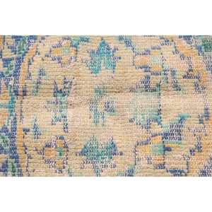 Turkish Vintage Large Rug 5.2x8.3 ft (159x253 cm), <b>Yellow</b> Bordered Rug - Product Image 5