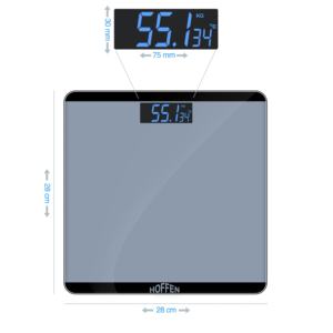 Balance numérique à affichage LCD HOFFEN, gris, vente chaude, précision de 100 g, garantie 1 an, verre trempé personnalisable - Product Image 2