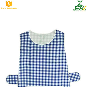 Tabard Apron Classic Navy Check Pattern Featuring Large Centre Pocket Secure Button Fastening <b>Both</b> Sides Durable Cotton Reusable - Product Image 2