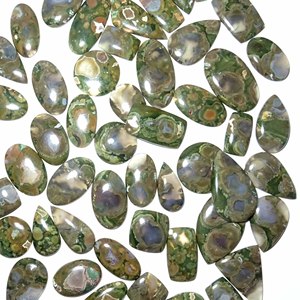 A-one Qualité 100% Naturel Rhyolite Lâche Vert Quartz Pierres Précieuses Lisse Cabochon Rhyolite Jaspe pour Bijoux Produit Exclusif - Product Image 6