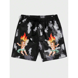 Gran oferta, pantalones cortos de verano con estampado de pintura al óleo y cintura con cordón, pantalones cortos de talla personalizada para hombre de Street Life para hombre - Product Image 4