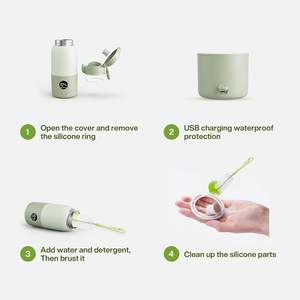 Hervidor Portátil Recargable Inalámbrico de Viaje de 380 ml, Procesador de Alimentos para Bebés Portátil con Batería, Rápido para el Hogar y Camping - Product Image 6