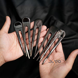 Épingle à cheveux courbée à 2 griffes en corne de buffle naturelle faite à la main, cadeau parfait pour les femmes avec chignon et cheveux longs, fourches à cheveux Offre Spéciale - Product Image 6