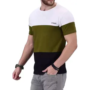 2 Tone T-shirts In Different Style Slim Fit Custom Made 100% Cotton T Shirts Short Sleeve T Shirts for Men