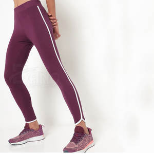 Mallas deportivas de gimnasio de tela de punto de LICRA/poliéster transpirable de cintura alta para mujer Servicio OEM de control de barriga de fitness activo - Product Image 2