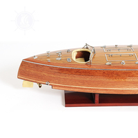 B041 - Maquette de bateau en bois de cèdre Typhoon avec support de présentation, peinte à la main, artisanat nautique, article cadeau 84Lx20.3Wx20.3H cm