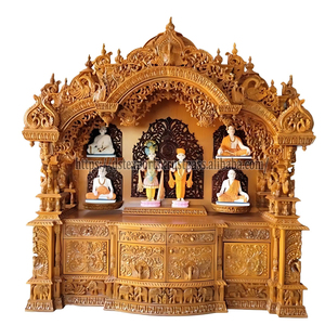 Mueble de Madera de Teca Tallada para Mandir, Sala de Oración, Almacenamiento, Artesanía, Impermeable, Tamaño Personalizado, Precio de Fábrica en el Reino Unido - Product Image 6