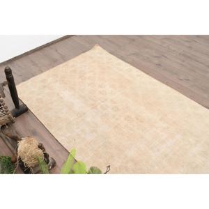 พรมสไตล์วินเทจตุรกี ขนาด 3.6x5.7 ฟุต สีเบจ ทำจากขนสัตว์แท้ - Product Image 5