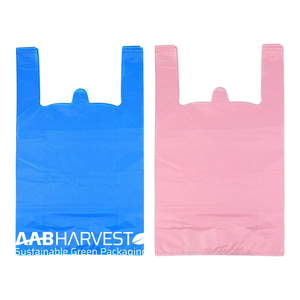 Bolsa de compras de camisetas de plástico de alta calidad de fábrica OEM con diseño de asa para negocios y compras - Product Image 2