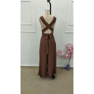 Women's Spaghetti Strap <b>Ring</b> Detail Criss-Cross Back Jumpsuit, 31667 - Product Image 6