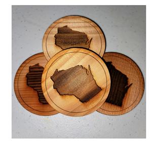 Handmade in India Classic Style Custom Wood Coaster Set Natural Round Square Thin Bone Brass Inlay for Kitchen Use Mats Pads - Product Image 2