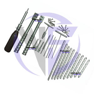 Kit completo de instrumental quirúrgico ortopédico LCP de placas estrechas de 4.5mm para fragmentos grandes, 222 piezas, manual Wenquar - Product Image 5