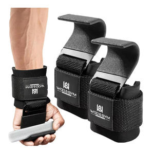 Crochets de musculation robustes pour la salle de sport, unisexe, avec sangles de soutien pour les poignets, poignée pour la musculation, crochets unisexes - Product Image 3