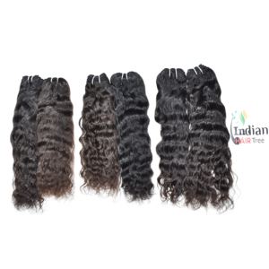 Prix de gros Machine Double trame cuticule alignée faisceaux naturels noirs extensions de cheveux humains bouclés bruts de temple indien vierge - Product Image 2