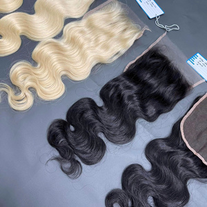 Fermeture en dentelle ondulée pour le corps, dentelle transparente/HD, cheveux humains vietnamiens 100% - Product Image 3