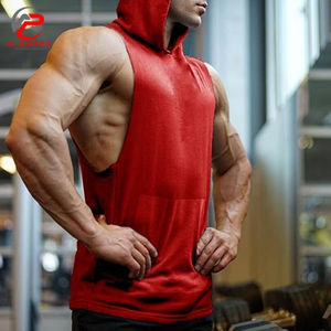 OEM Custom Logo Winter New Design Unisex Muscle Workout Sports Gym <b>Sleeveless</b> <b>Hoodie</b> Bodybuilding Tank Top Gym Wear - Product Image 3