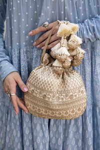 Bolso Potli Bordado de Diseño para Mujer, Bolso de Moda Tradicional para Bodas y Fiestas, Venta al por Mayor - Product Image 4