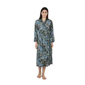 Kimono de Seda con Estampado Floral, Bata Larga, Traje de Baño, Ropa de Playa - Product Image 1