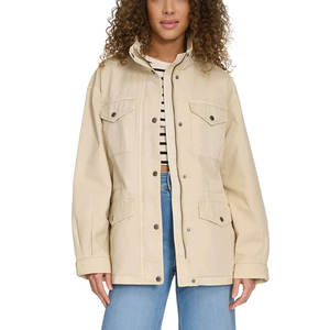 Chaqueta Cargo de Manga Larga con Cuello Alto Personalizada de Alta Calidad, Chaqueta Cargo Transpirable Rellena de Algodón para Mujer - Product Image 3