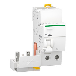 Per interruttori automatici scatolati SCHNEIDER ELECTRIC A9Q04240 Vigi IC60 2P 40A 300mA AC con blocco aggiuntivo differenziale per protezione da dispersione a terra - Product Image 1