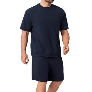 Camiseta de gran tamaño personalizada para hombre, conjunto de pantalones cortos, 100% de algodón orgánico, Camiseta deportiva de verano de alta calidad para hombre y pantalones cortos, chándal - Product Image 5