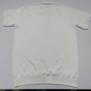 Solid Color Short Sleeve Casual 100% Cotton Half <b>Zip</b> <b>Up</b> Collar <b>Men's</b> Polo <b>Shirt</b> - Product Image 2